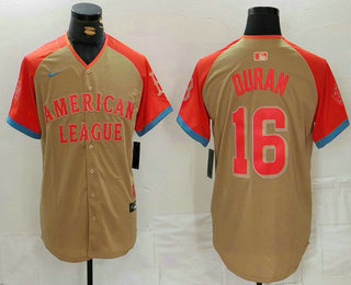 Men's Boston Red Sox #16 Jarren Duran Cream 2024 All Star Limited Stitched Jersey