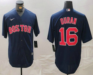 Men's Boston Red Sox #16 Jarren Duran Navy Cool Base Stitched Jersey