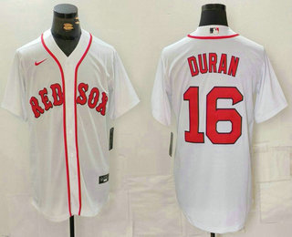 Men's Boston Red Sox #16 Jarren Duran White Stitched Baseball Jersey