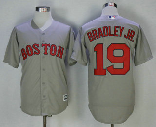 Men's Boston Red Sox #19 Jackie Bradley Jr. Gray Road Stitched MLB Majestic Cool Base Jersey