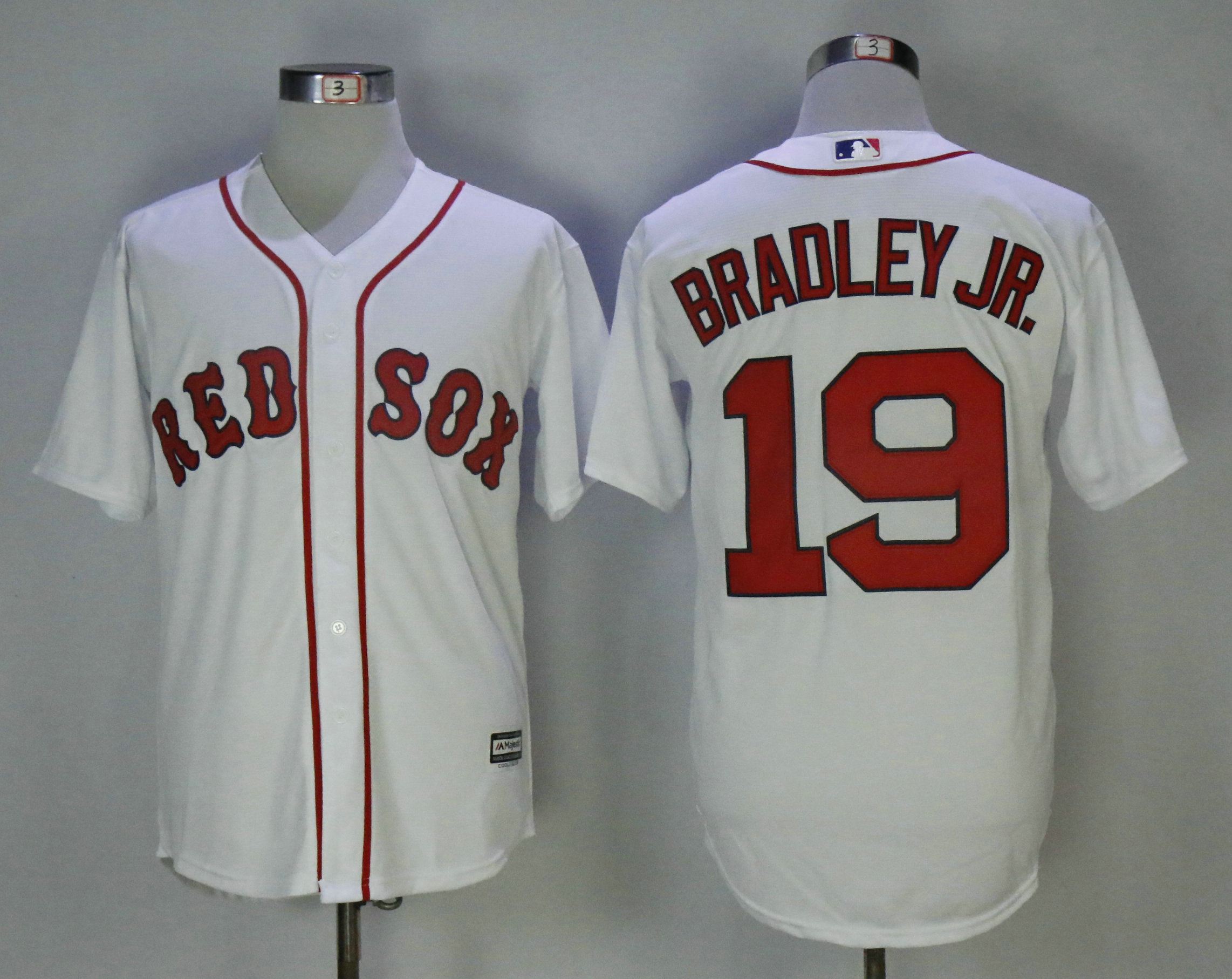 Men's Boston Red Sox #19 Jackie Bradley Jr. White Home Stitched MLB Cool Base Jersey