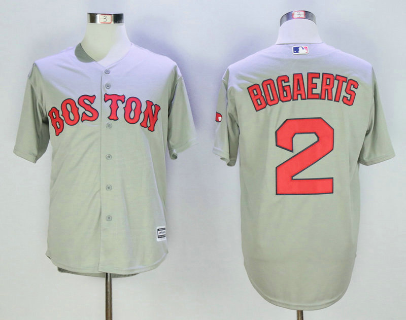 Men's Boston Red Sox #2 Xander Bogaerts Gray New Cool Base Stitched MLB Jersey