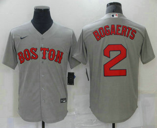 Men's Boston Red Sox #2 Xander Bogaerts Grey New Cool Base Stitched Nike Jersey