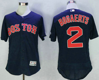 Men's Boston Red Sox #2 Xander Bogaerts Navy Blue 2016 Flexbase Majestic Baseball Jersey