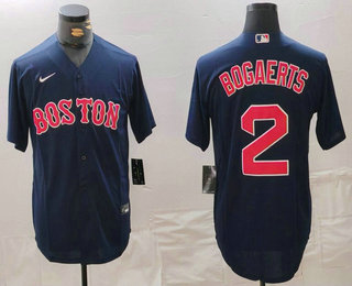 Men's Boston Red Sox #2 Xander Bogaerts Navy Cool Base Stitched Jersey