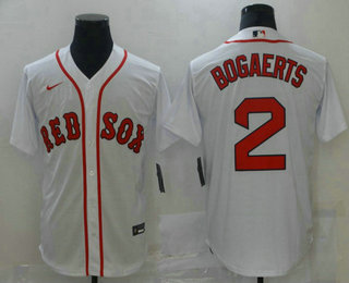 Men's Boston Red Sox #2 Xander Bogaerts White New Cool Base Stitched Nike Jersey