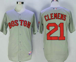 Men's Boston Red Sox #21 Roberto Clemente Retired Gray Stitched MLB Majestic Cool Base Jersey