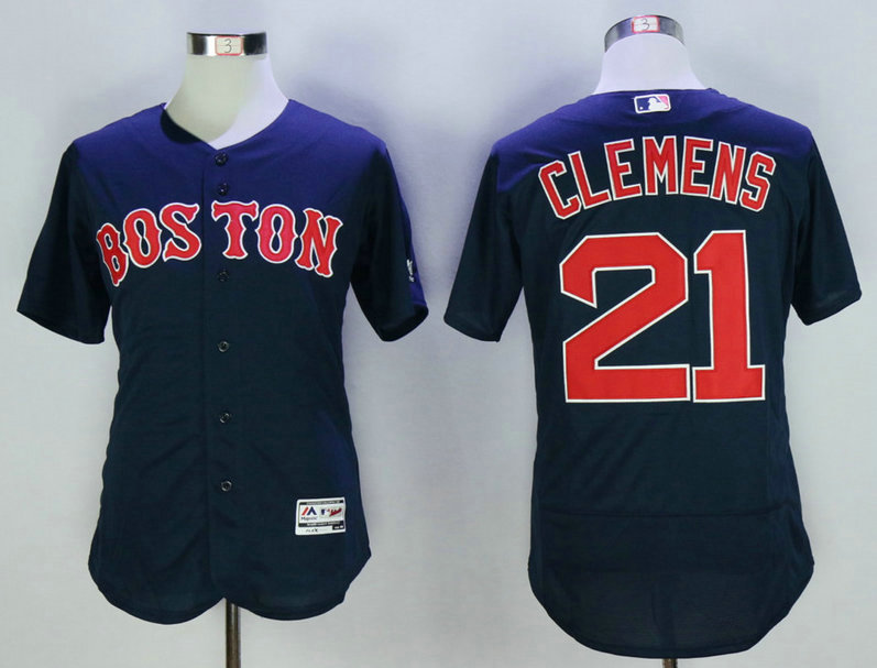 Men's Boston Red Sox #21 Roger Clemens Navy Blue 2016 Flexbase Baseball Jersey