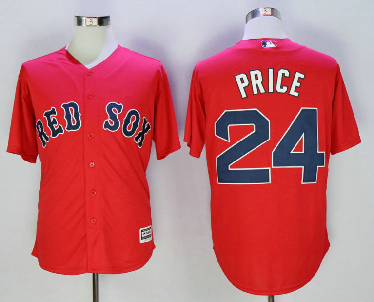 Men's Boston Red Sox #24 David Price Alternate Red 2015 MLB Cool Base Jersey