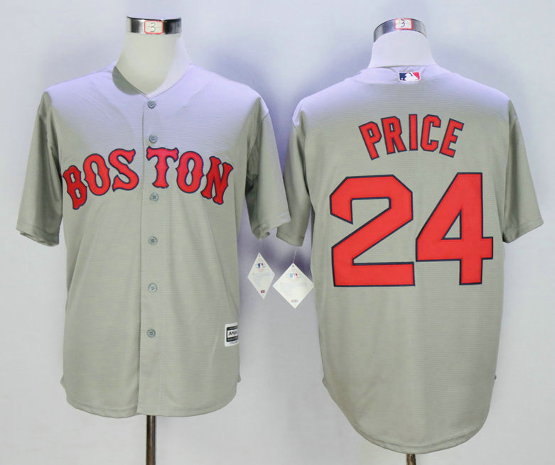 Men's Boston Red Sox #24 David Price Away Gray 2015 MLB Cool Base Jersey