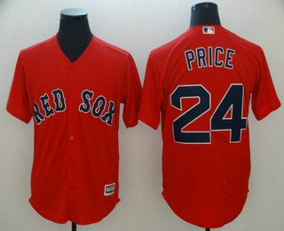 Men's Boston Red Sox #24 David Price Red Stitched MLB Majestic Cool Base Jersey