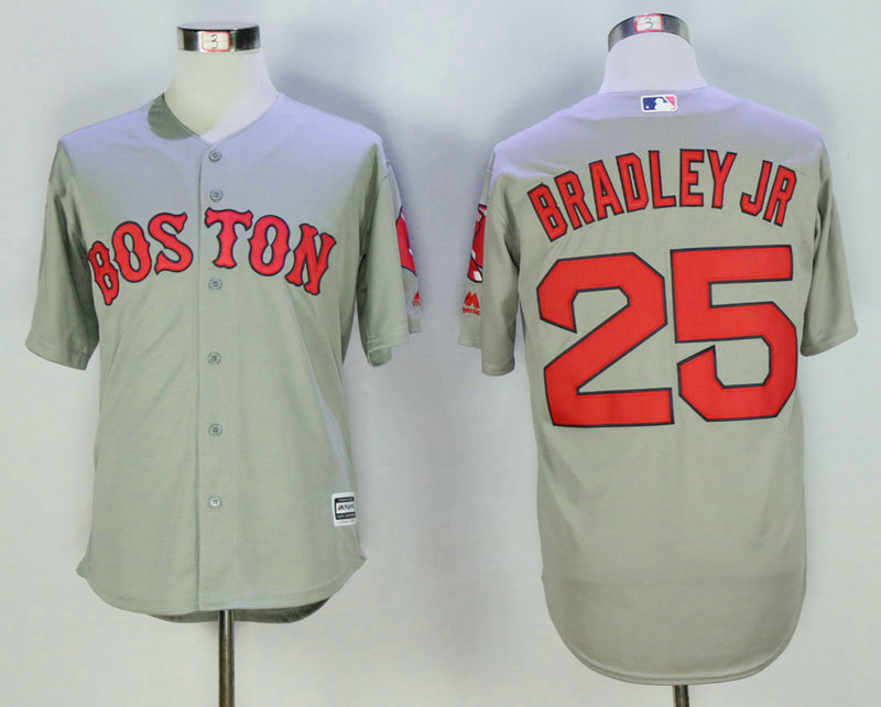 Men's Boston Red Sox #25 Jackie Bradley Jr. Gray Road Stitched 2015 MLB Cool Base Jersey