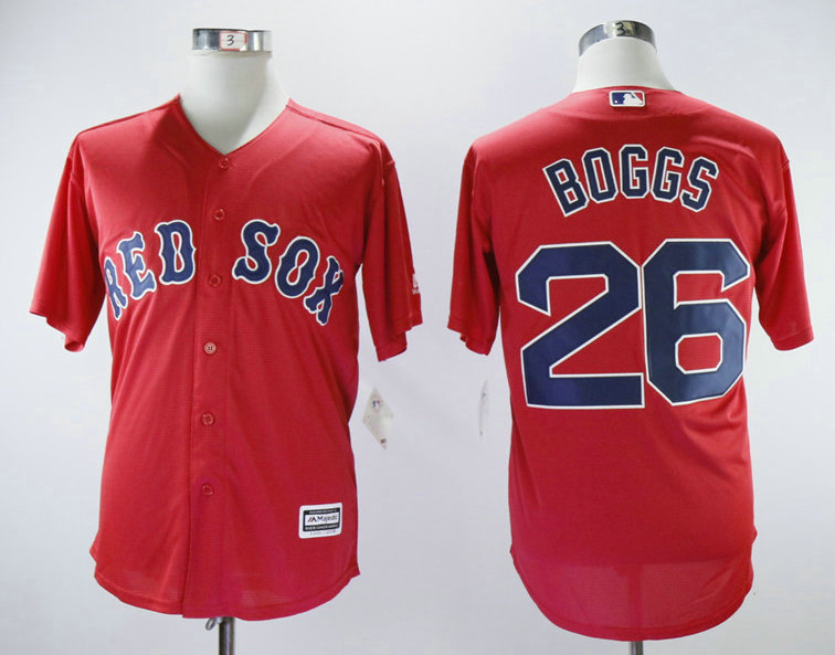 Men's Boston Red Sox #26 Wade Boggs Retired Red Cool Base Baseball Jersey