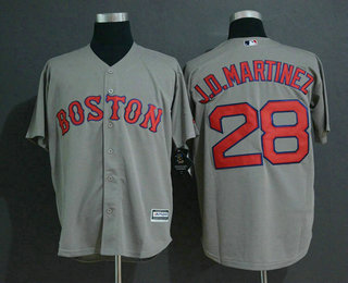 Men's Boston Red Sox #28 J.D. Martinez Gray Stitched MLB Cool Base Jersey