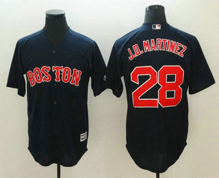 Men's Boston Red Sox #28 J.D. Martinez Navy Blue Stitched MLB Cool Base Jersey