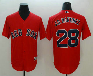 Men's Boston Red Sox #28 J.D. Martinez Red Stitched MLB Cool Base Jersey