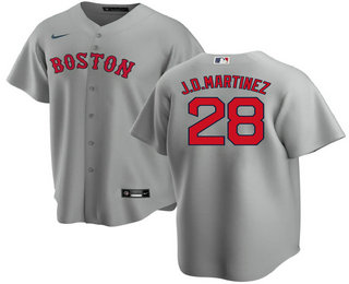 Men's Boston Red Sox #28 JD Martinez Grey New Cool Base Stitched Nike Jersey