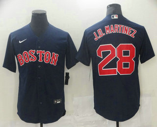 Men's Boston Red Sox #28 JD Martinez Navy Blue New Cool Base Stitched Nike Jersey