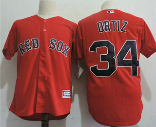 Men's Boston Red Sox #34 David Ortiz Alternate Red 2015 New Cool Base Jersey