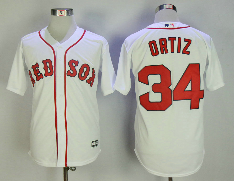 Men's Boston Red Sox #34 David Ortiz Home White 2015 MLB Cool Base Jersey