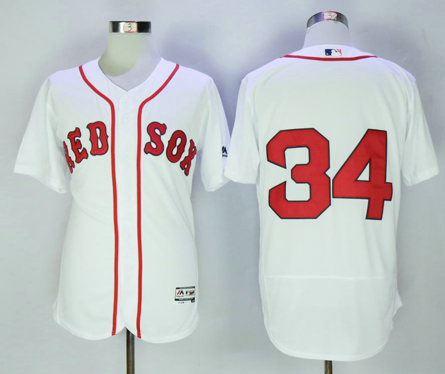 Men's Boston Red Sox #34 David Ortiz No Name White 2016 Flexbase Baseball Jersey