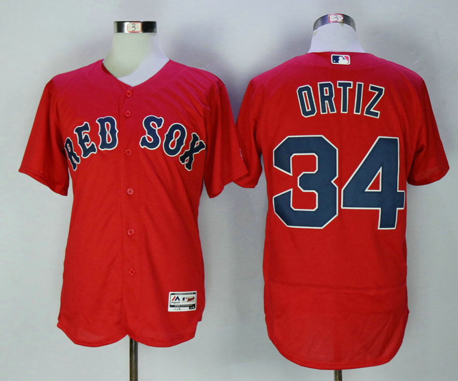 Men's Boston Red Sox #34 David Ortiz Red 2016 Flexbase Baseball Jersey