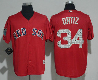 Men's Boston Red Sox #34 David Ortiz Red 2017 Spring Training Stitched MLB Majestic Cool Base Jersey