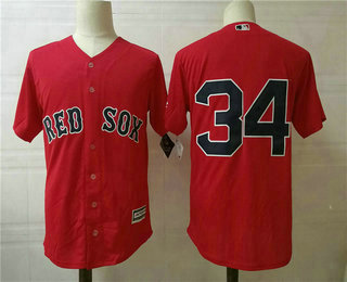 Men's Boston Red Sox #34 David Ortiz Red No Name Stitched MLB Cool Base Jersey