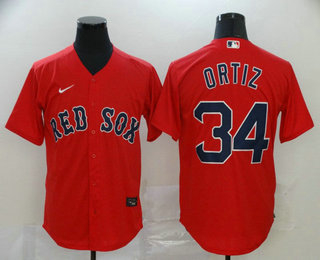 Men's Boston Red Sox #34 David Ortiz Red Stitched MLB Cool Base Nike Jersey