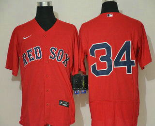 Men's Boston Red Sox #34 David Ortiz Red With No Name Stitched MLB Flex Base Nike Jersey