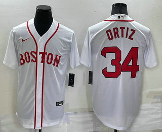 Men's Boston Red Sox #34 David Ortiz White Stitched MLB Cool Base Nike Jersey