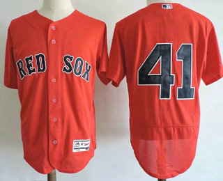 Men's Boston Red Sox #41 Chris Sale No Name Red Stitched MLB Majestic Flex Base Jersey