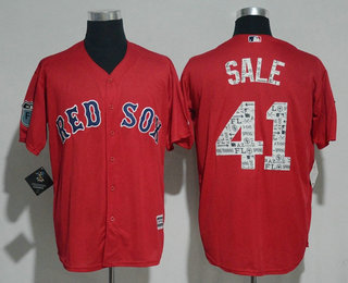 Men's Boston Red Sox #41 Chris Sale Red 2017 Spring Training Stitched MLB Majestic Cool Base Jersey