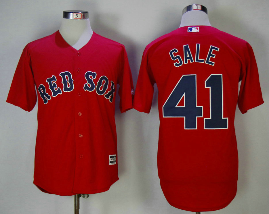 Men's Boston Red Sox #41 Chris Sale Retired Red Stitched MLB Cool Base Jersey