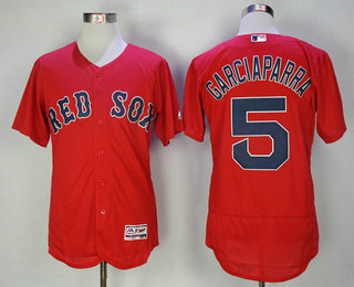 Men's Boston Red Sox #5 Nomar Garciaparra Red Alternate Stitched MLB Majestic Flex Base Jersey