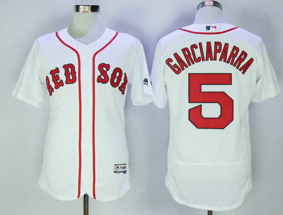 Men's Boston Red Sox #5 Nomar Garciaparra White Stitched MLB 2016 Flex Base Jersey