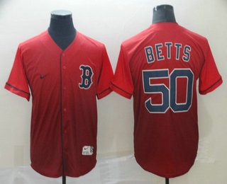 Men's Boston Red Sox #50 Mookie Betts Nike Red Fade Stitched Jersey