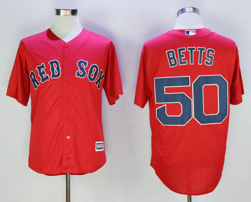 Men's Boston Red Sox #50 Mookie Betts Red New Cool Base Jersey