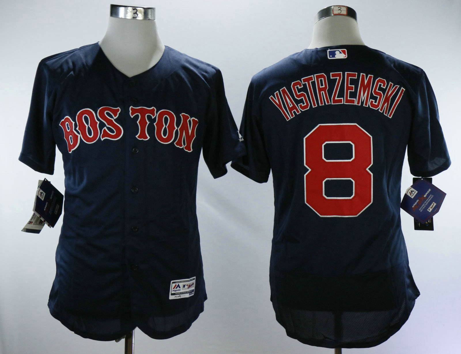 Men's Boston Red Sox #8 Carl Yastrzemski Navy Blue Alternate Stitched MLB Flex Base Jersey