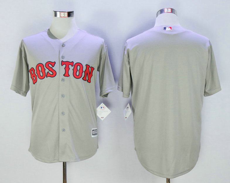 Men's Boston Red Sox Blank Gray Road Stitched MLB Cool Base Jersey