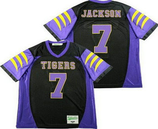 Men's Boynton Beach High School Tigers #7 Lamar Jackson Black Football Jersey
