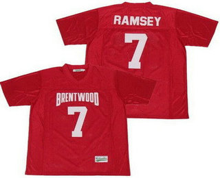 Men's Brentwood Academy High School #7 Jalen Ramsey Red Football Jersey