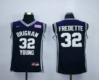 Men's Brigham Young Cougars #32 Jimmer Fredette 2010-11 Navy Blue College Basketball Nike Swingman Jersey