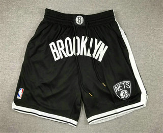 Men's Brooklyn Net Black Swingman Stitched Shorts