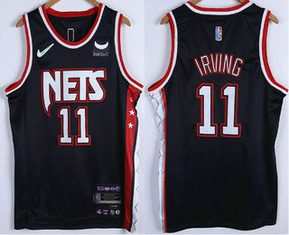 Men's Brooklyn Nets #11 Kyrie Irving Black Diamond 2022 City Edition Swingman Stitched Jersey With Sponsor Logo