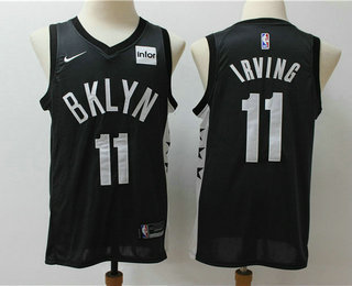 Men's Brooklyn Nets #11 Kyrie Irving Black Statement 2019 Nike Swingman Stitched NBA Jersey With The Sponsor Logo