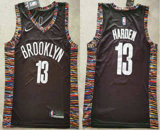 Men's Brooklyn Nets #13 James Harden Black Nike 2020 New Season Swingman City Edition Jersey