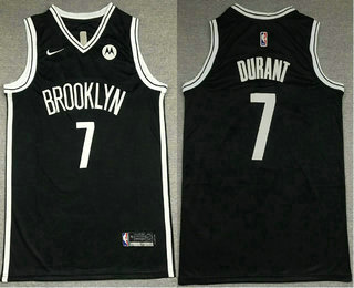 Men's Brooklyn Nets #7 Kevin Durant 2021 Black Swingman Stitched NBA Jersey With The NEW Sponsor Logo