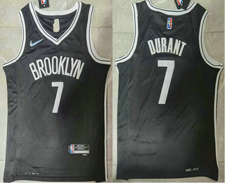 Men's Brooklyn Nets #7 Kevin Durant 75th Anniversary Diamond Black 2021 Stitched Basketball Jersey