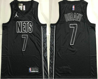 Men's Brooklyn Nets #7 Kevin Durant Black 2022 AU City Edition Jersey